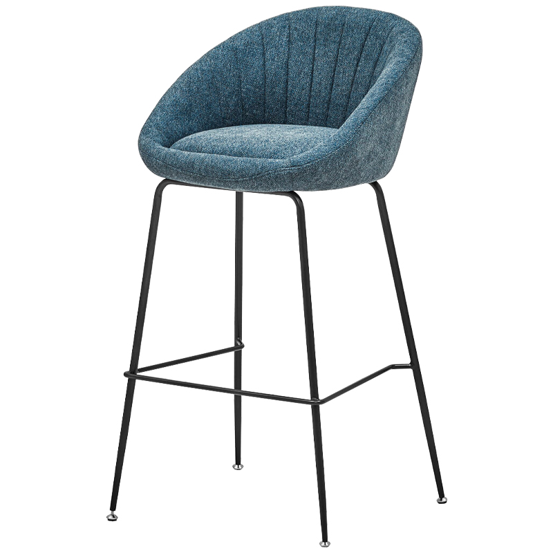 Барный стул Alberto Bar Stool Blue Черный Голубой пастельный в Новосибирске | Loft Concept 