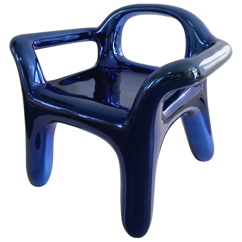 Кресло Deep Blue Metallica Shine Armchair Синий в Новосибирске | Loft Concept 