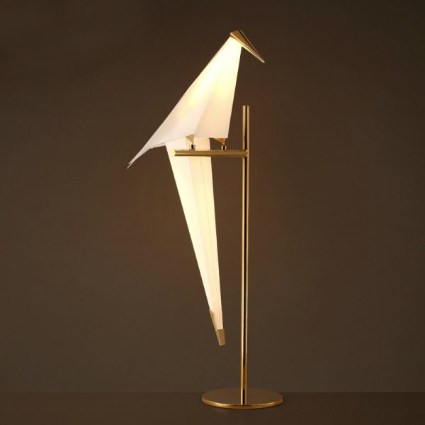 Настольная лампа Origami Bird Table Lamp Золотой Бежево-серый в Новосибирске | Loft Concept 