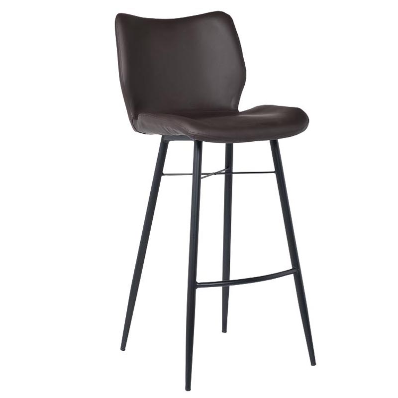 Барный стул Herald Eco Leather Bar Stool Коричневый Черный в Новосибирске | Loft Concept 