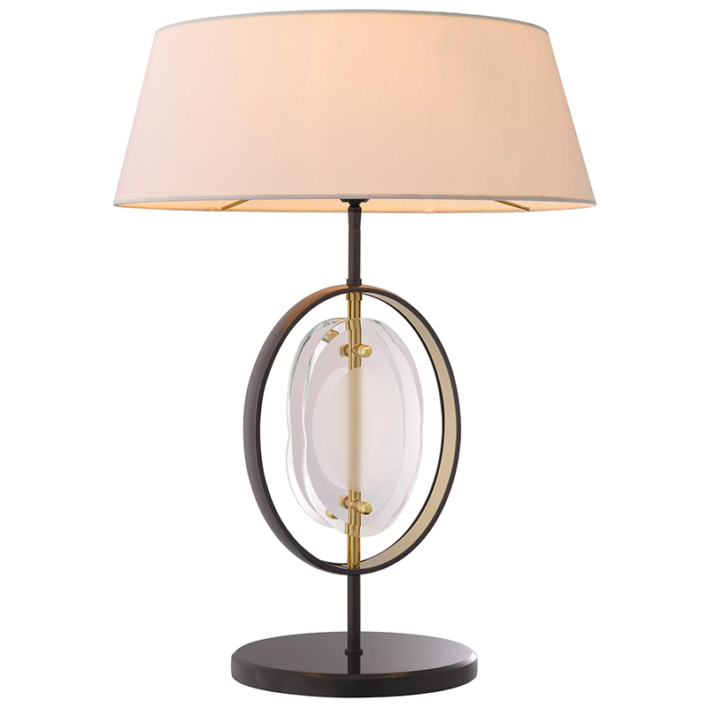 Настольная лампа Eichholtz Table Lamp Vincente Черный Золотой Кремовый Прозрачное Стекло в Новосибирске | Loft Concept 