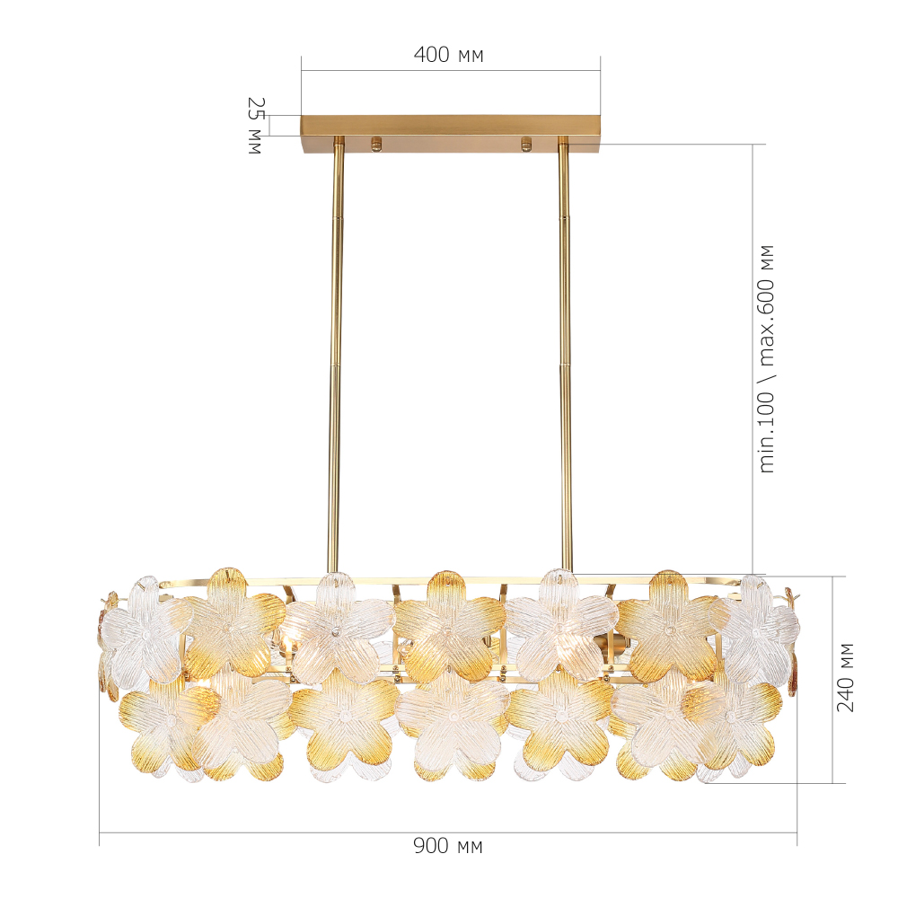 Люстра овальная с цветочными мотивами Light Floral Glow в Новосибирске