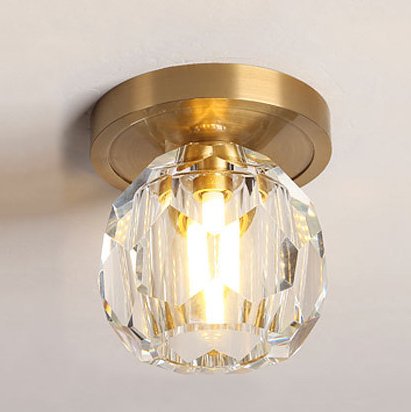 Потолочный светильник RH Boule de Cristal Single ceiling light Латунь Прозрачное Стекло в Новосибирске | Loft Concept 