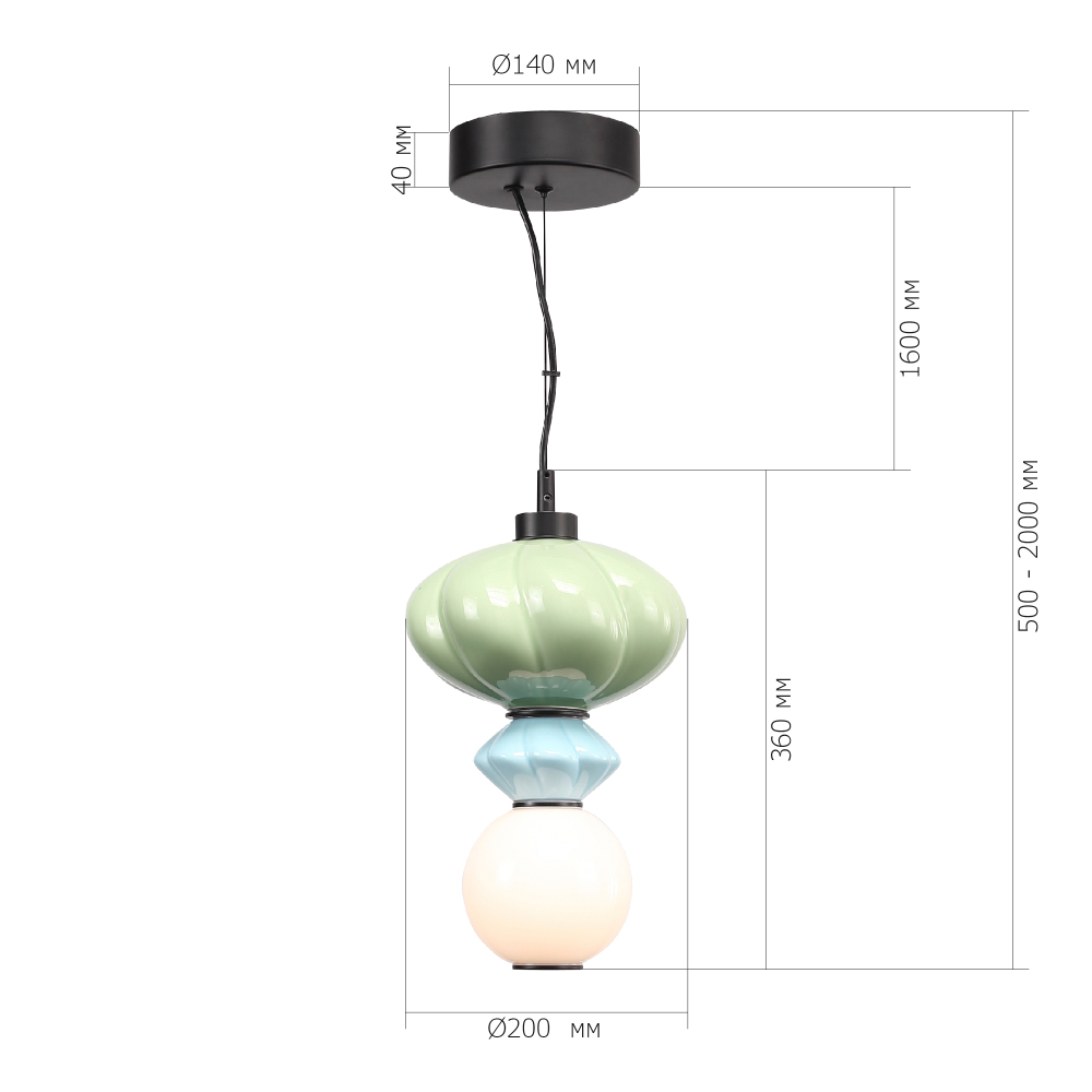 Подвесной светильник фигурный с керамическими элементами Fragrant Light в Новосибирске