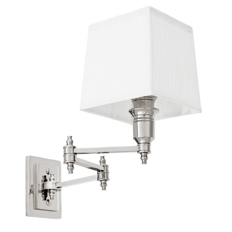 Бра Wall Lamp Lexington Swing Nickel+White Никель Белый в Новосибирске | Loft Concept 