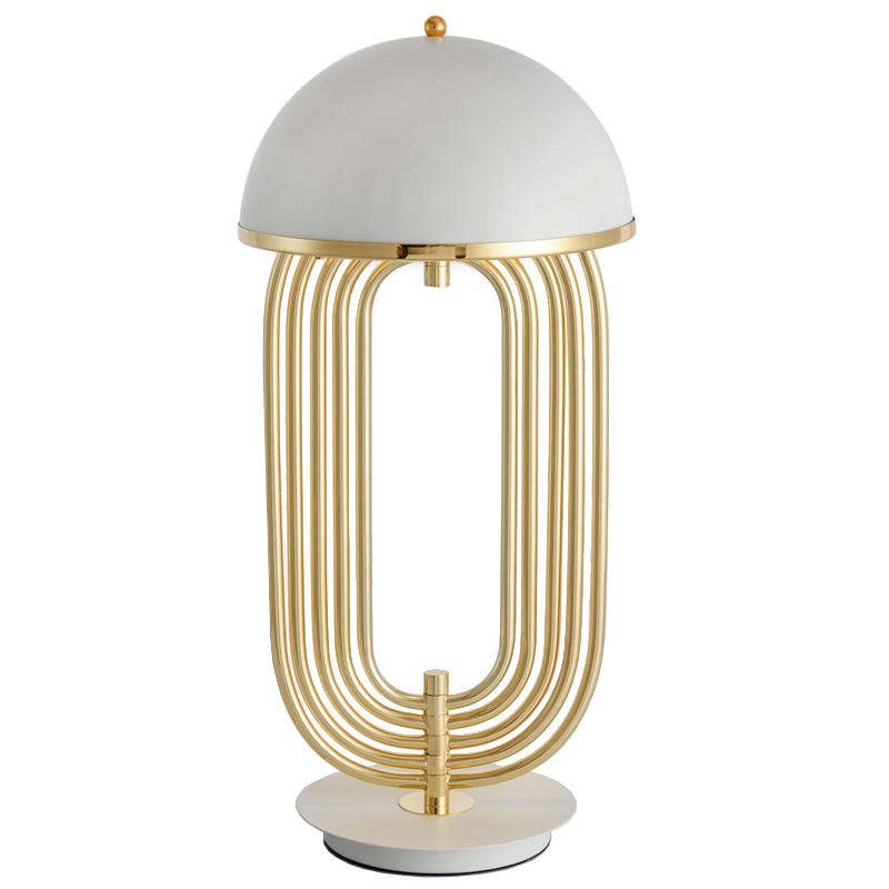 Настольная лампа Delightfull Turner Table Lamp White Глянцевое золото Белый в Новосибирске | Loft Concept 