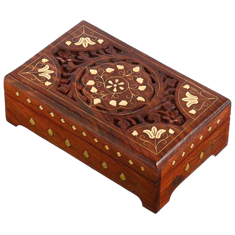 Шкатулка Pallvi Indian Inlay Box Коричневый в Новосибирске | Loft Concept 