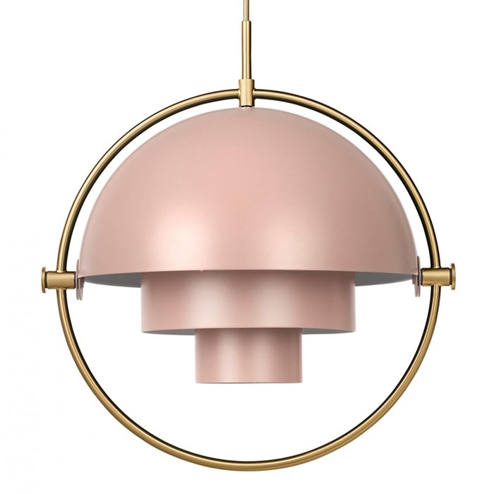 Люстра Louis Weisdorff Gubi Multi-lite Pendant Pink Латунь Дымчатая Роза в Новосибирске | Loft Concept 