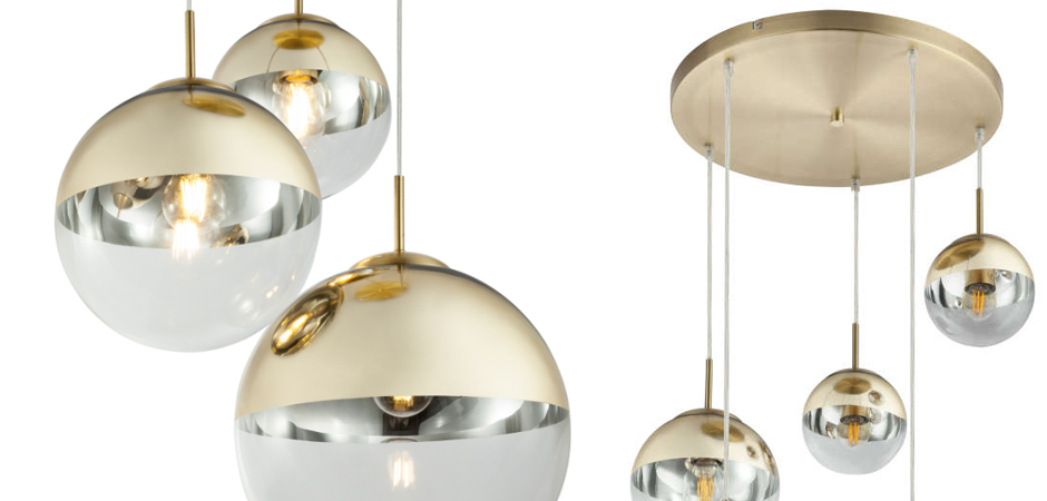 Светильник подвесной Mirror Ball Gold 5 плафонов Светильник подвесной Mirror Ball Gold 5 плафонов - Loft-Concept в Новосибирске