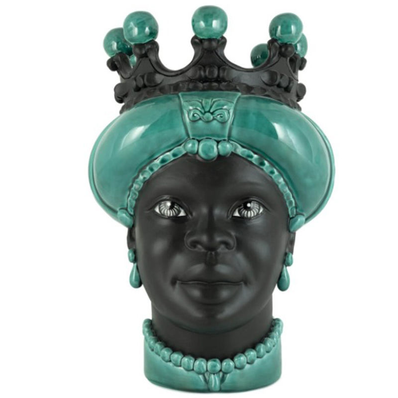 Ваза VASE MORO LADY CROWN DARK green Черный Зеленый в Новосибирске | Loft Concept 