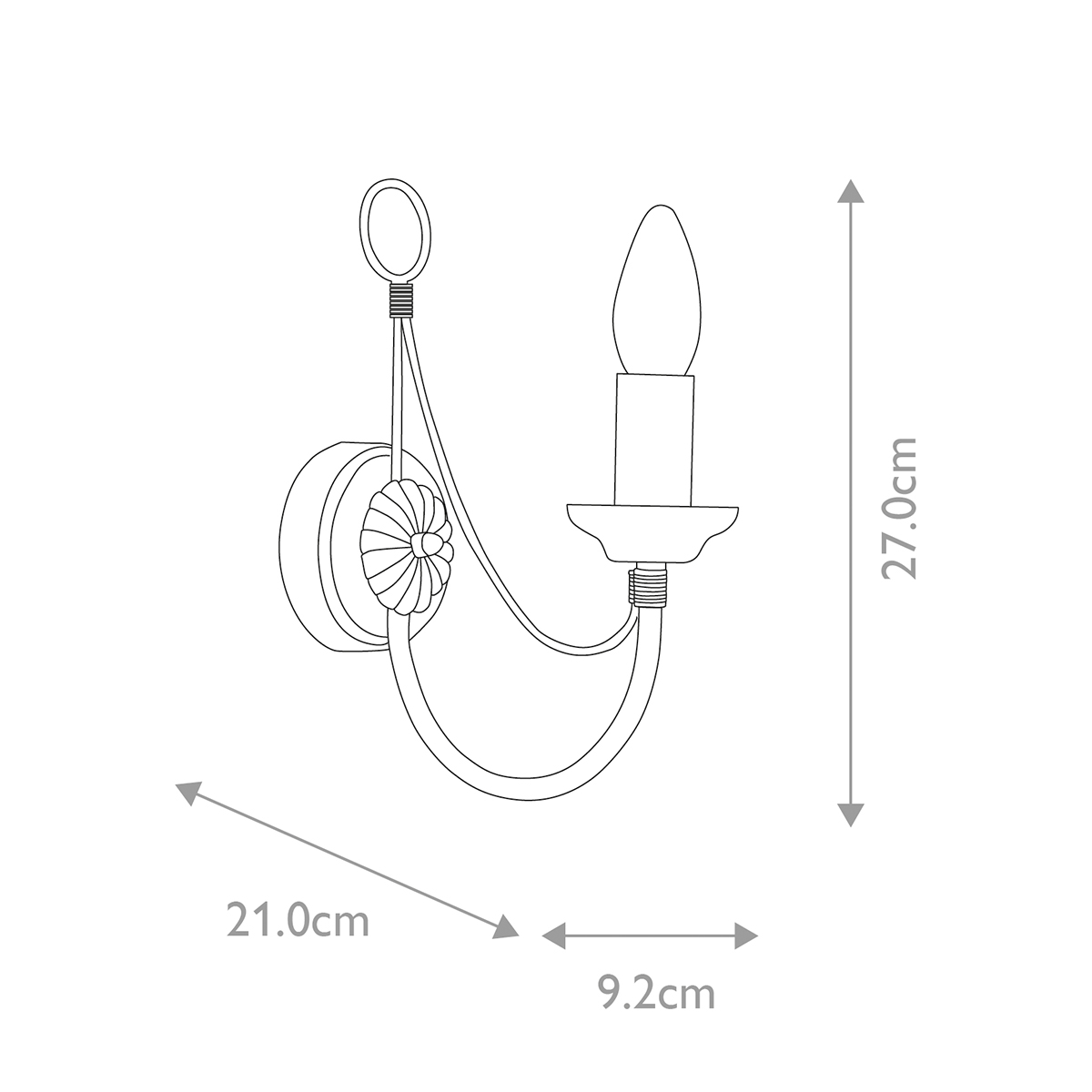 Бра черного цвета с лампой в форме свечи Elstead Lighting в Новосибирске