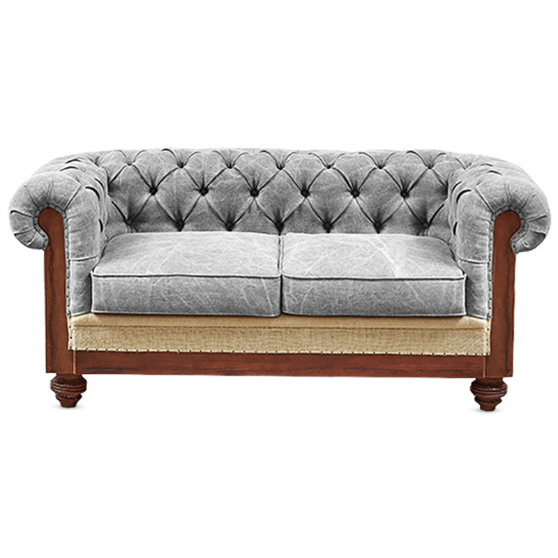 Диван Deconstructed Chesterfield Sofa double Gray Коричневый Бежево-серый Серый в Новосибирске | Loft Concept 