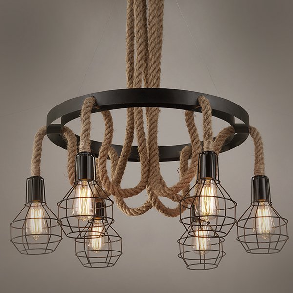 Люстра Loft Rope Chandelier cage VI  в Новосибирске | Loft Concept 