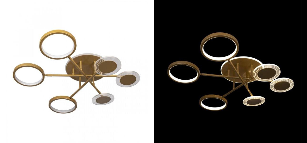 Люстра светодиодная BENDIK LIGHTING Gold 6 плафонов - фото №1