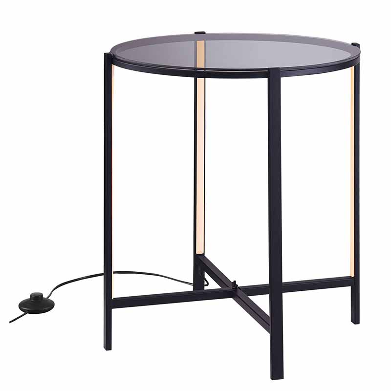 Приставной стол Galia Side Table Black LED Черный в Новосибирске | Loft Concept 