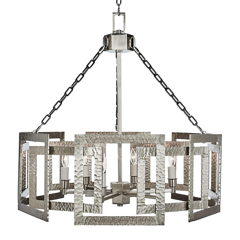 Люстра Textured Cage Pendant Lamp Silver Chandelier Серебряный в Новосибирске | Loft Concept 