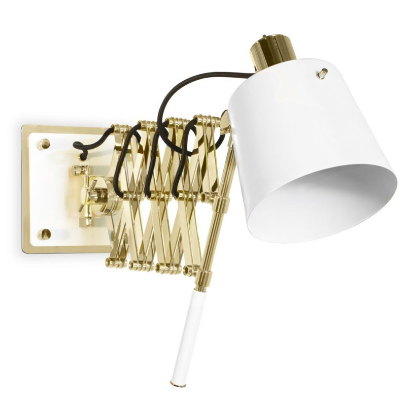 Бра PASTORIUS WALL LAMP White Белый Глянцевое золото в Новосибирске | Loft Concept 