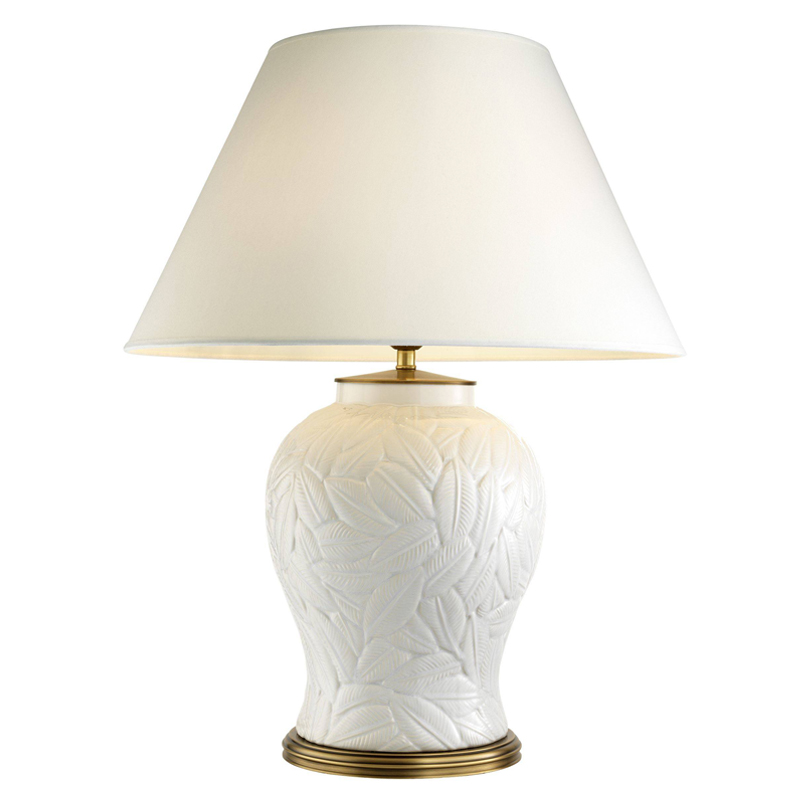 Настольная лампа Eichholtz Table Lamp Cyprus White Белый Латунь Античная полированная в Новосибирске | Loft Concept 