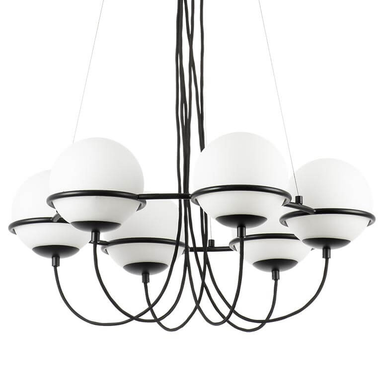 Люстра Melissa Chandelier Black 6 Белый Черный в Новосибирске | Loft Concept 