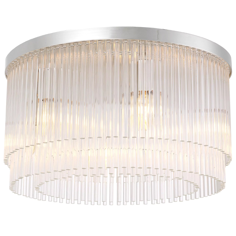 Потолочный светильник Eichholtz Ceiling Lamp Hector Nickel Никель Прозрачное Стекло в Новосибирске | Loft Concept 