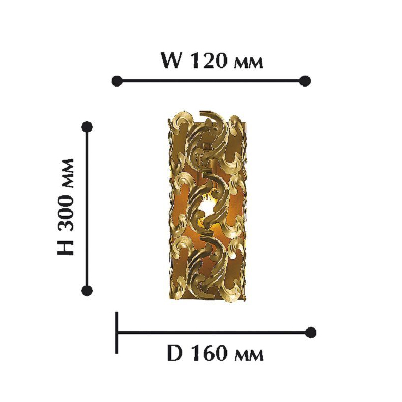 Ажурное бра цвета золота Gold Leaves в Новосибирске