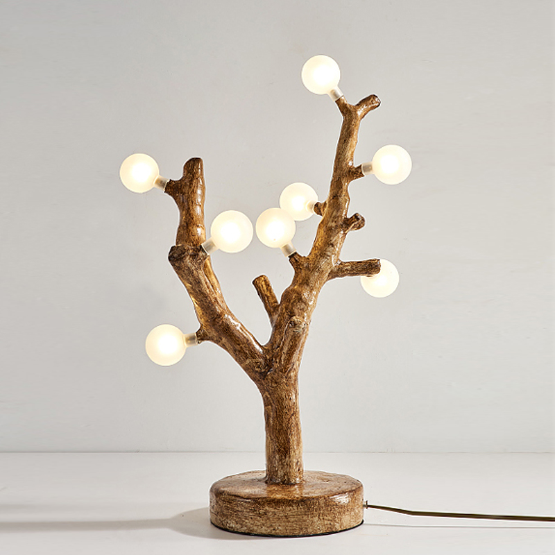 Настольная лампа Tree branch Table Lamp Коричневый Белый в Новосибирске | Loft Concept 