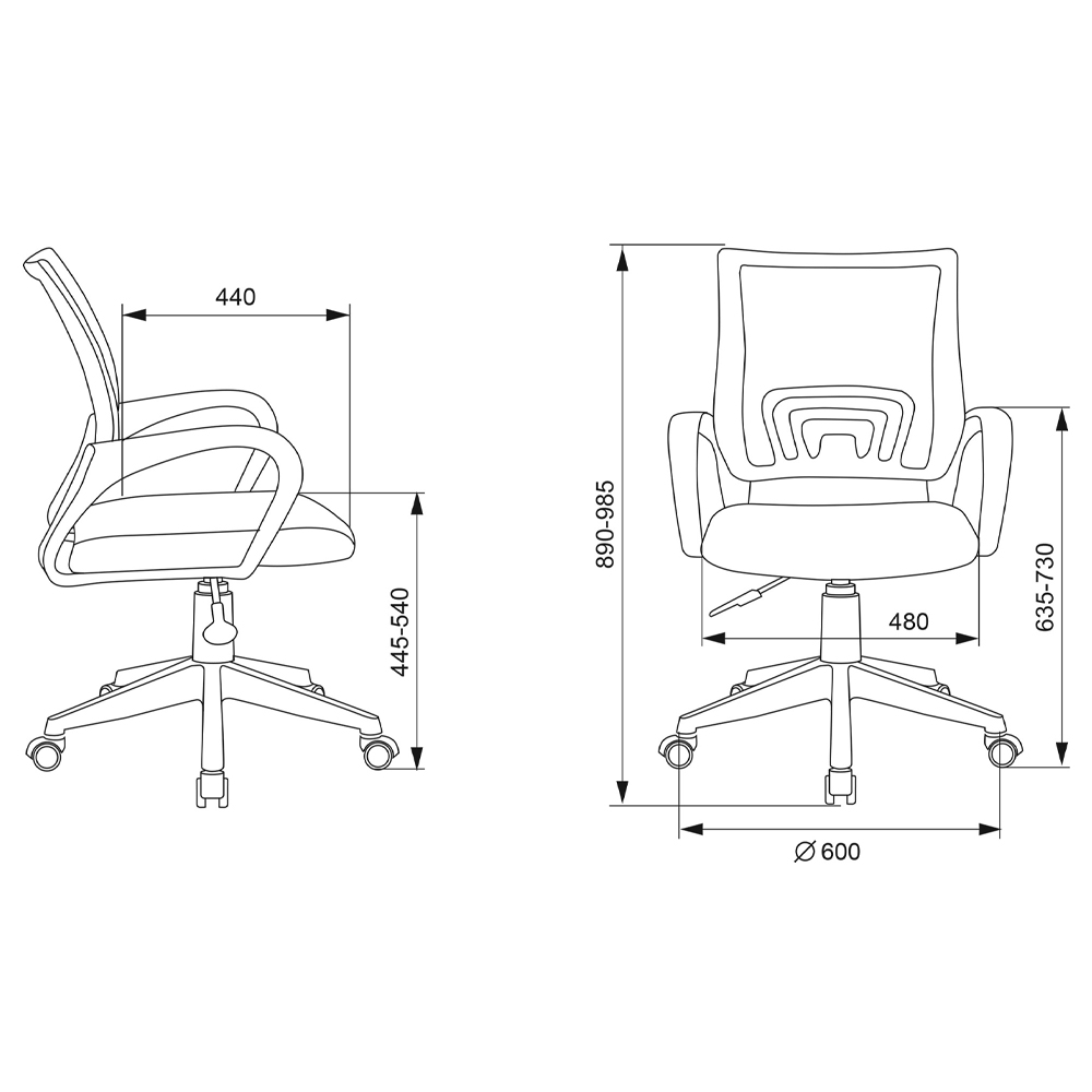 Офисное кресло с основанием из белого пластика Desk chairs Green в Новосибирске