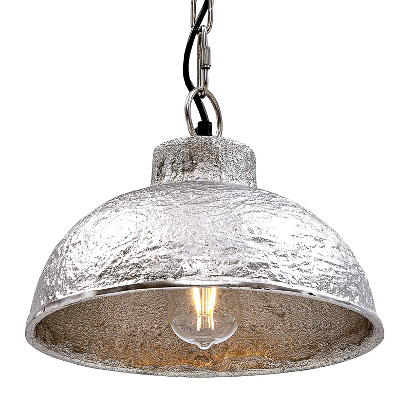 Подвесной светильник Rough Silver Pendant II Серебряный в Новосибирске | Loft Concept 