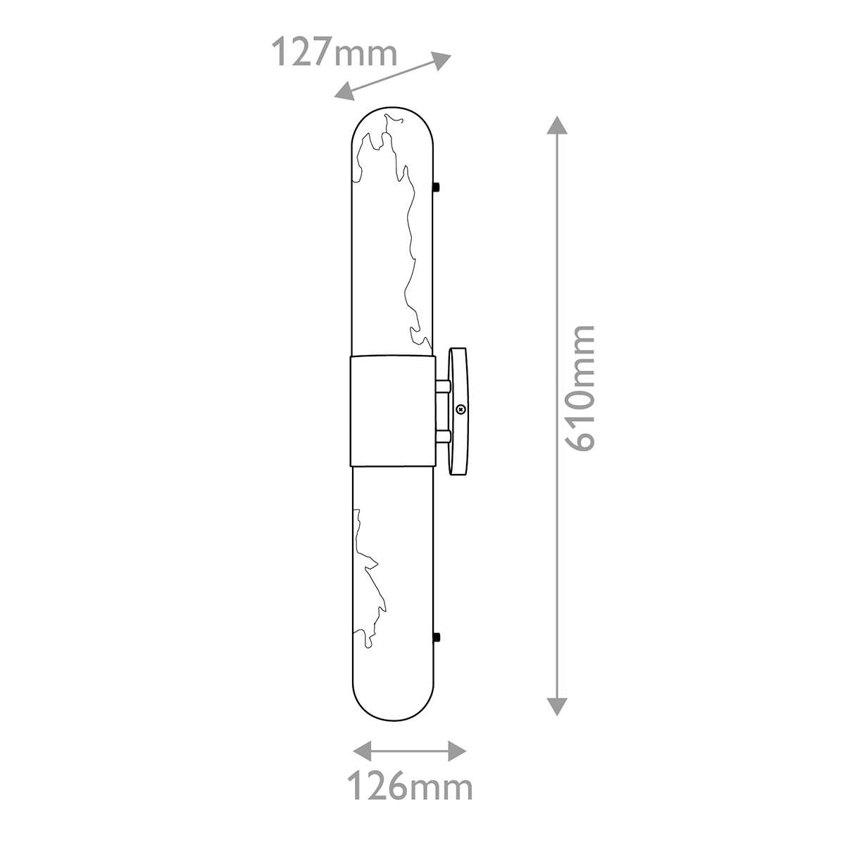 Бра для ванных комнат вертикальное с вытянутым плафоном из алебастра Hinkley в Новосибирске