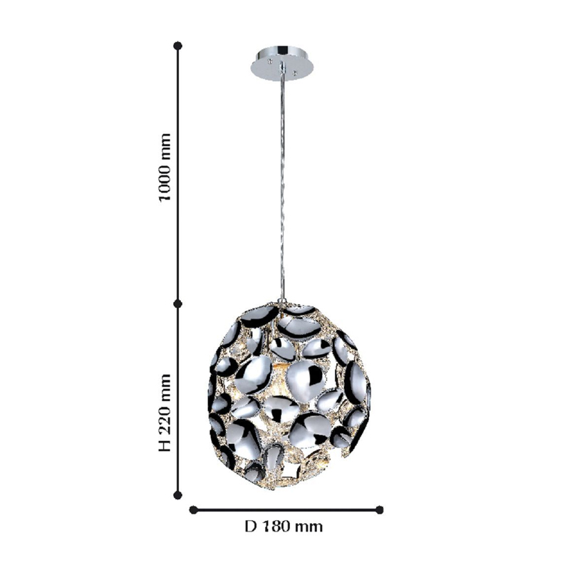 Подвесной светильник цвета хром CLAM в Новосибирске