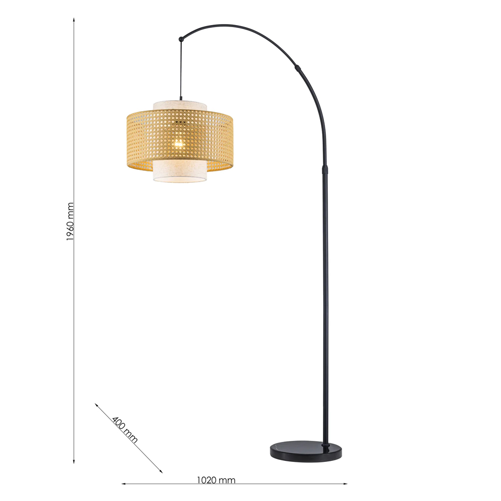 Торшер с декоративным поясом из плетеного бамбука Biuloggicu в Новосибирске