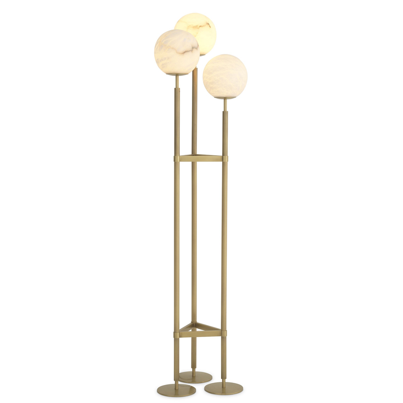 Торшер Eichholtz Floor Lamp Fiori Латунь Белый в Новосибирске | Loft Concept 