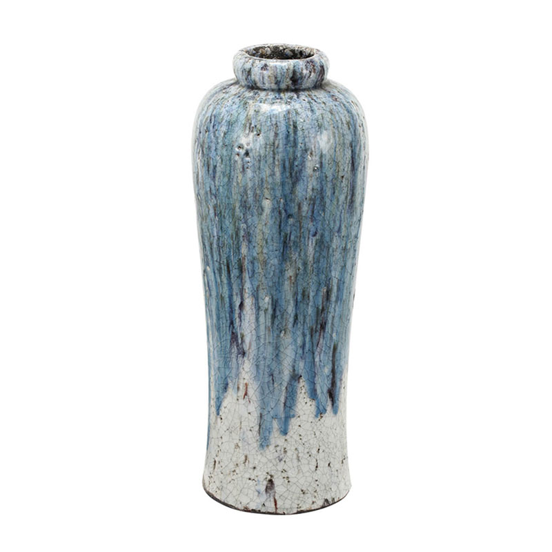 Ваза Terracotta Vase blue-white high Белый Голубой в Новосибирске | Loft Concept 