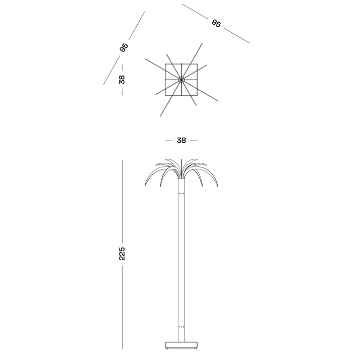 Дизайнерский торшер в виде пальмы Poltronova Sanremo Floor Lamp в Новосибирске