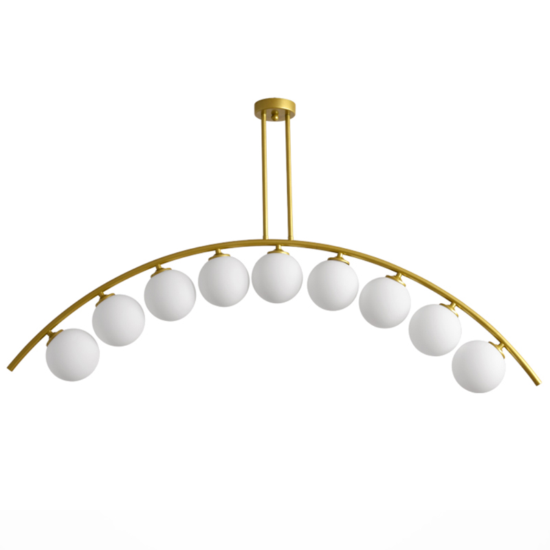 Светильник Ceiling lamp arc and balls Золотой Белое матовое стекло в Новосибирске | Loft Concept 