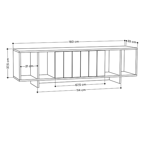 ТВ-тумба с откидной дверцей и 4-мя полками ZITANO TV STAND OAK в Новосибирске