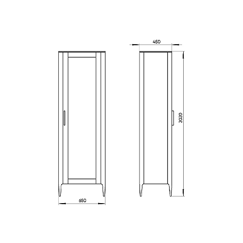 Витрина серая со стеклянной дверью с 4-мя полками и 2-мя ящиками Type  в Новосибирске