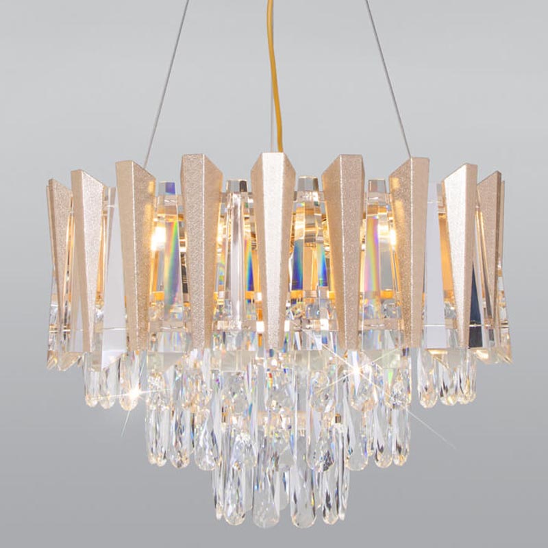 Люстра Crystal Edge Chandelier Прозрачный (Transparent) Золотой в Новосибирске | Loft Concept 