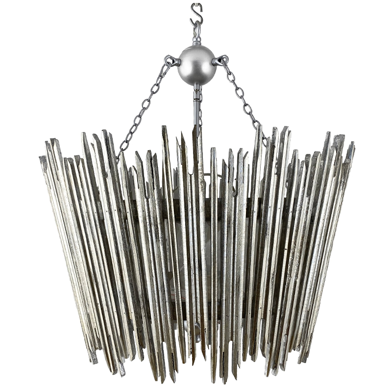 Люстра Ragna Silver Wooden Rods Chandelier Серебряный в Новосибирске | Loft Concept 