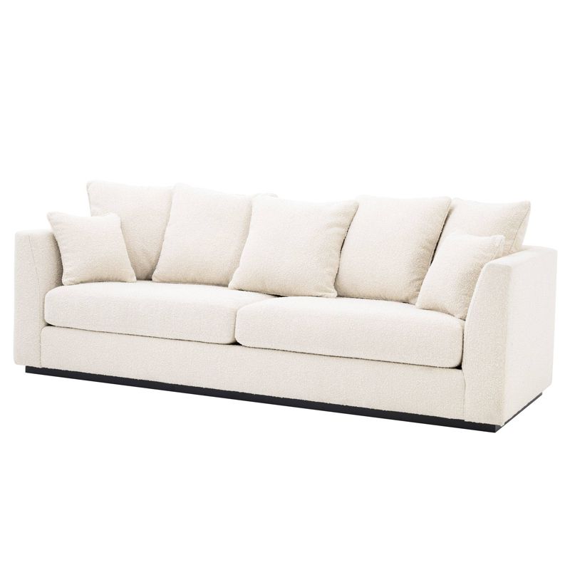 Диван Eichholtz Sofa Taylor boucle cream Кремовый Черный в Новосибирске | Loft Concept 