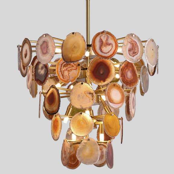 Люстра MARJORIE SKOURAS BEBE CHANDELIER AGATE natural Золотой в Новосибирске | Loft Concept 