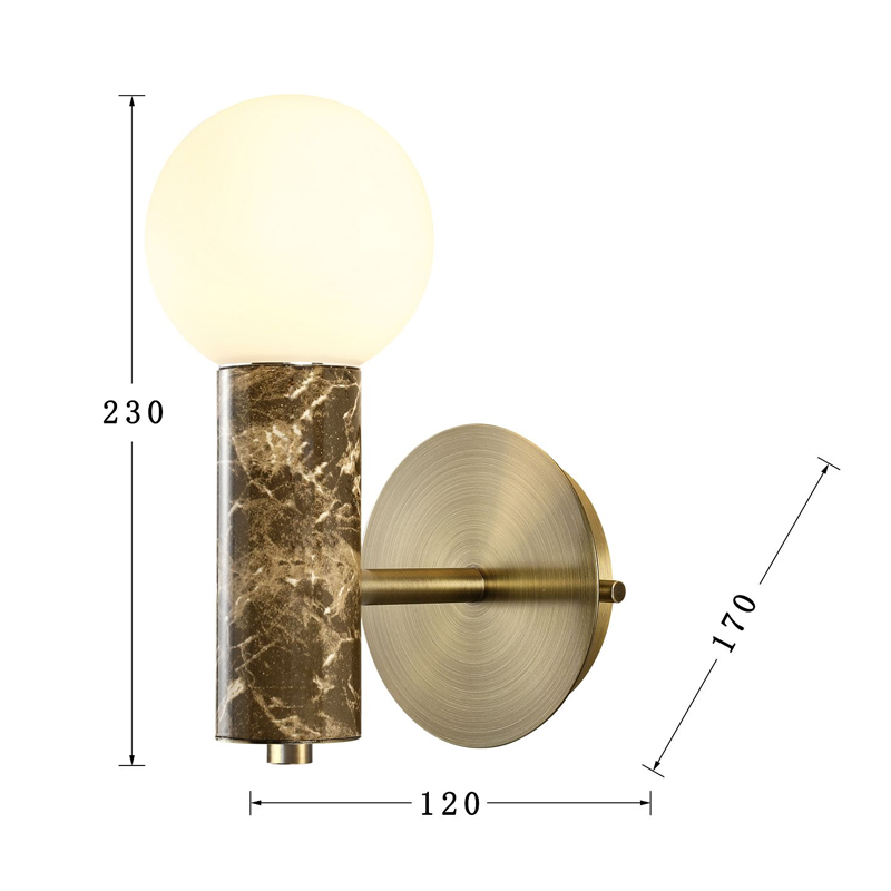 Бра с декором под коричневый мрамор Shaw Marble в Новосибирске