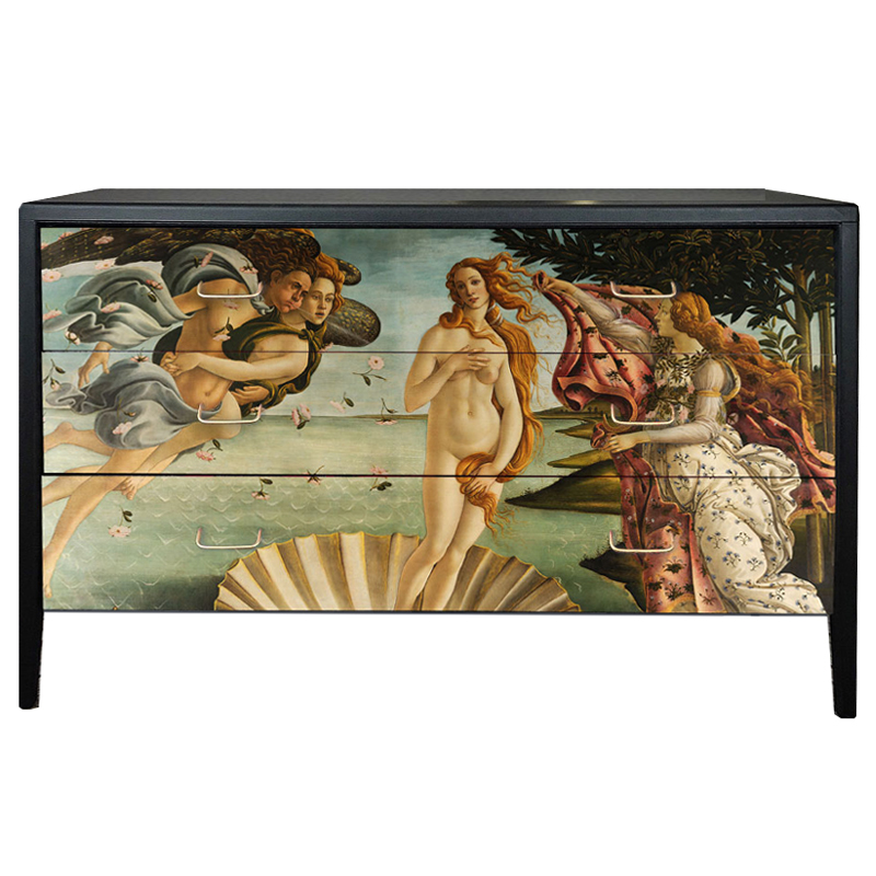 Комод Афродита Chest Of Drawers The Birth Of Venus Черный Бежево-серый в Новосибирске | Loft Concept 