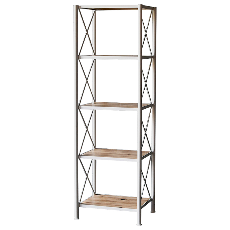 Стеллаж Pheobe White Industrial Metal Rust Rack Белый Древесина в Новосибирске | Loft Concept 