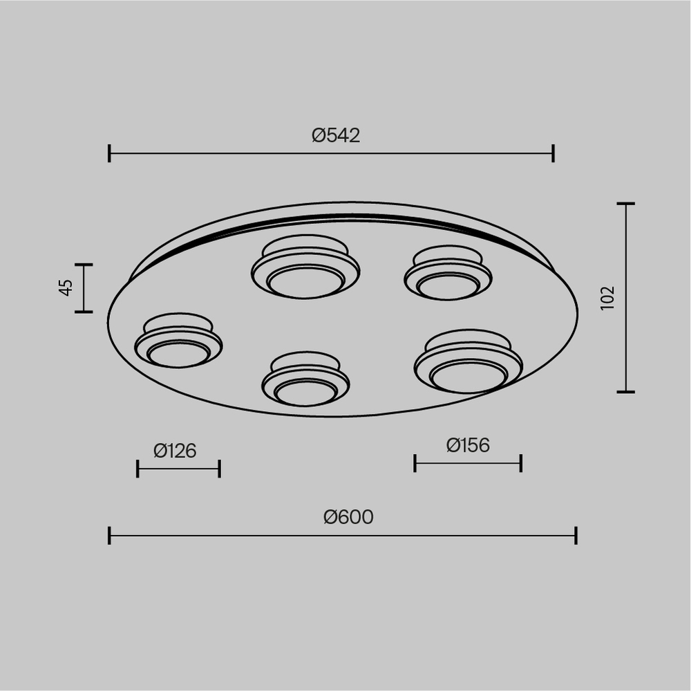 Потолочный светильник Pharao 3000К 56Вт в Новосибирске