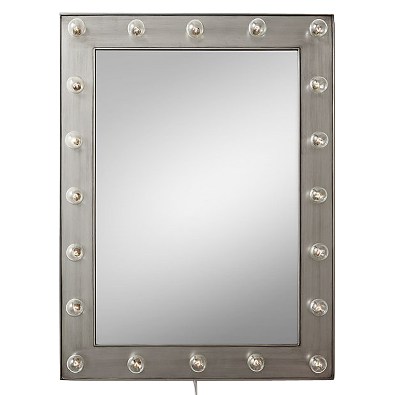 Зеркало с подсветкой Restoration Hardware ILLUMINATED Mirror Pewter Никель Сатин в Новосибирске | Loft Concept 