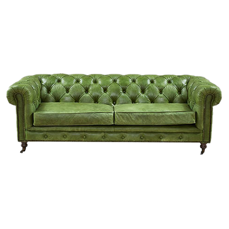 Диван Chesterfield leather Sofa green Зеленый в Новосибирске | Loft Concept 