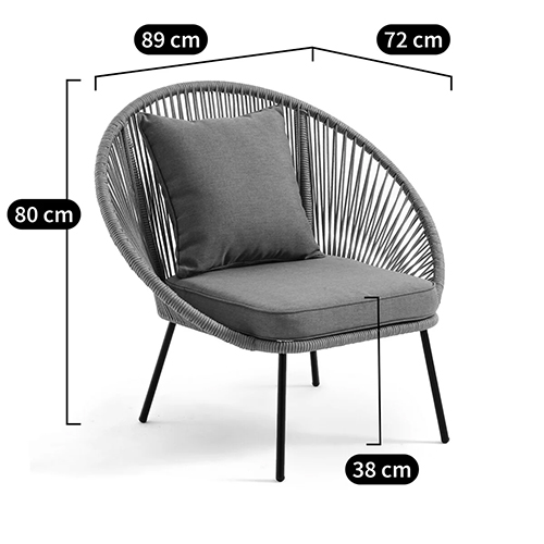 Садовое кресло Аcapulco Grey Chair в Новосибирске