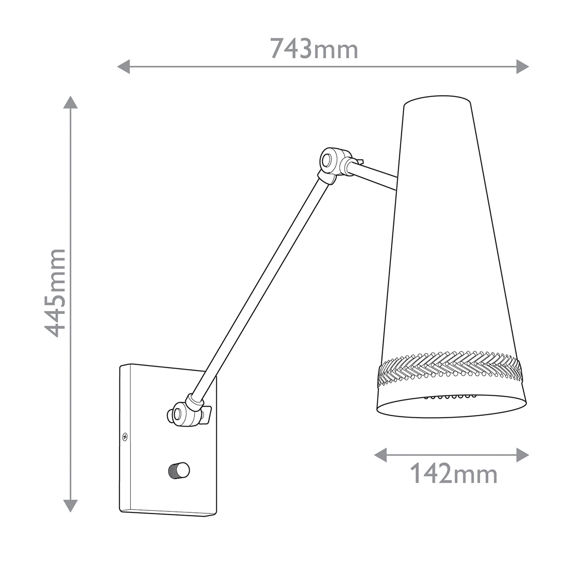 Бра черного цвета с конусным металлическим плафоном Alora в Новосибирске