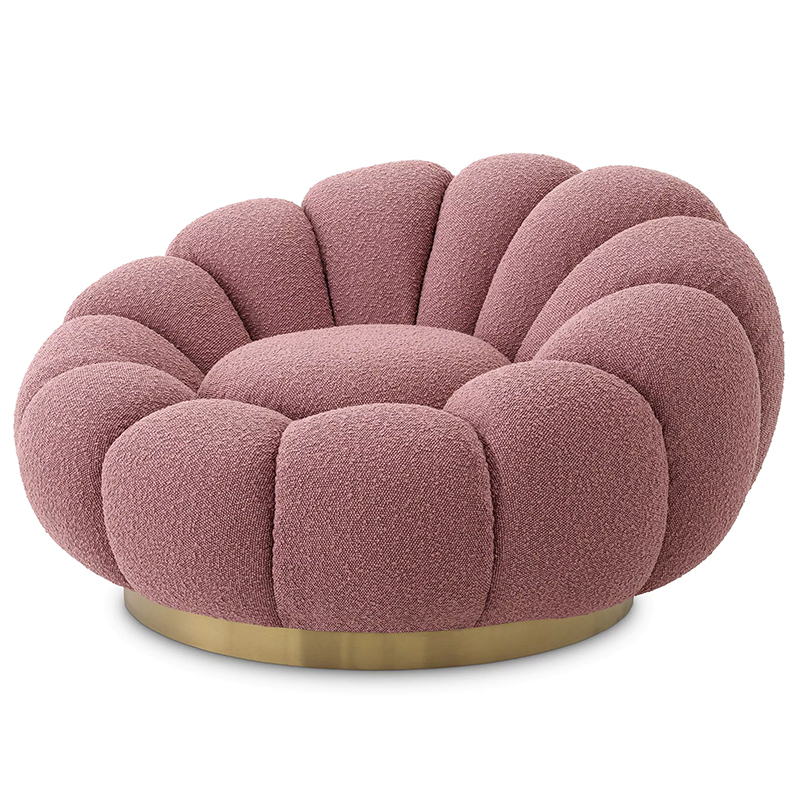 Кресло Eichholtz Swivel Chair Mello Rose Дымчатая Роза Латунь в Новосибирске | Loft Concept 